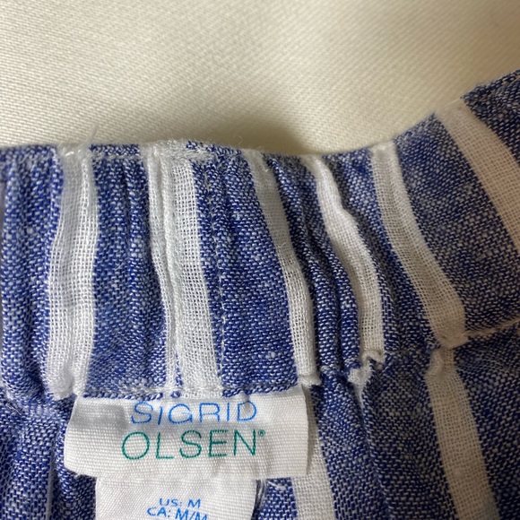 Free people M striped pants blue and white rope detail beachy - Picture 4 of 5